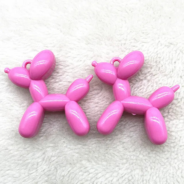 Color Stereo Lovely Balloon Dog Acrylic Charms Jewelry Making DIY Necklace Key Chain Decoration Cute Charms Pendant