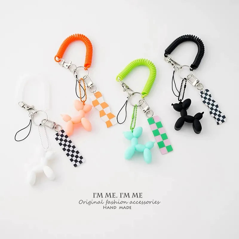 Color Stereo Lovely Balloon Dog Acrylic Charms Jewelry Making DIY Necklace Key Chain Decoration Cute Charms Pendant