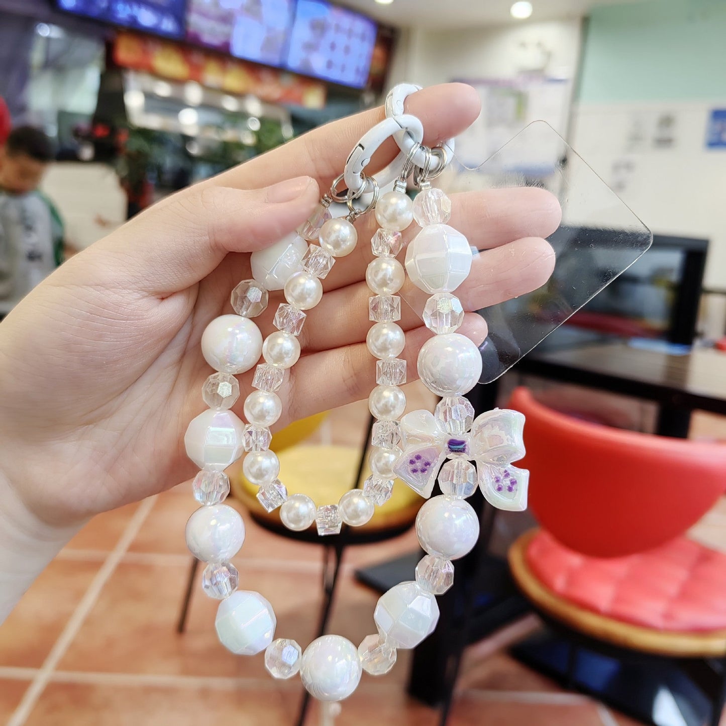 Mobile phone chain anti-lost bracelet mobile phone lanyard portable hanging chain cute mobile phone case chain bow accessories Japan and South Korea