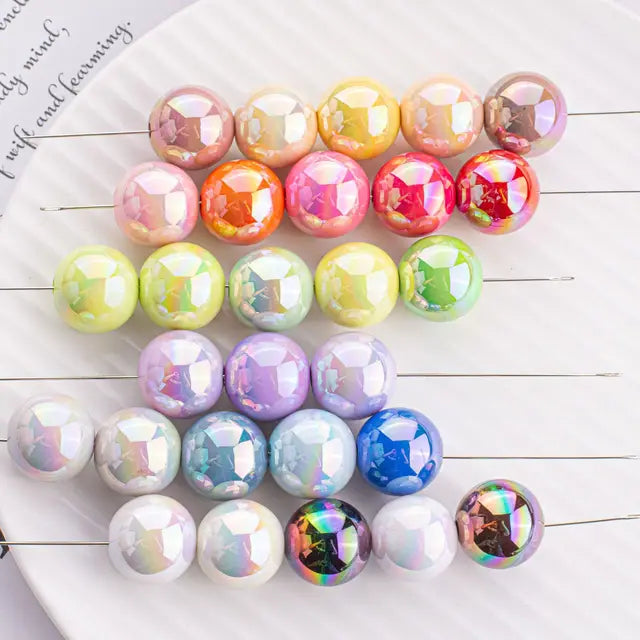Trendy New 10 16mm AB Colors Chunky Round Gumball Bubblegum Jewelry Beads Plastic Acrylic Loose Bracelet Necklace Spacers