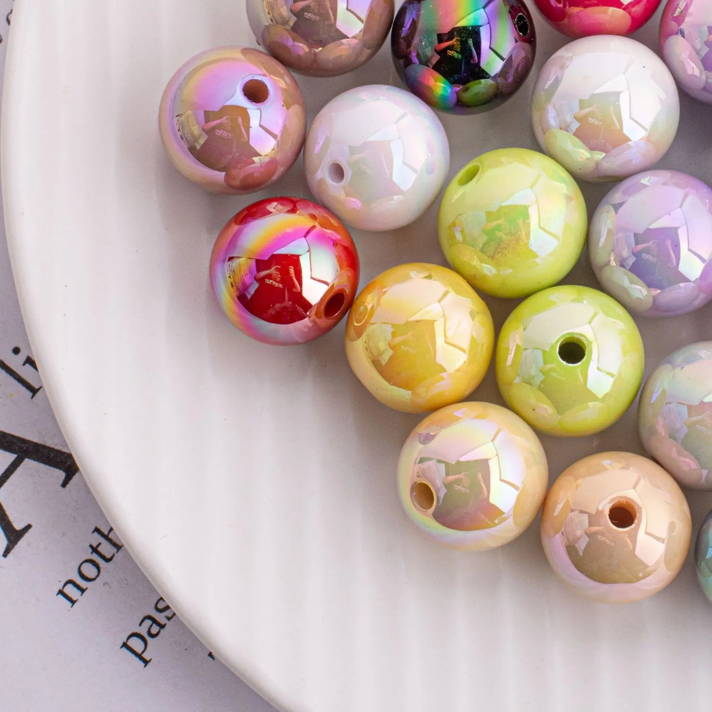 Trendy New 10 16mm AB Colors Chunky Round Gumball Bubblegum Jewelry Beads Plastic Acrylic Loose Bracelet Necklace Spacers