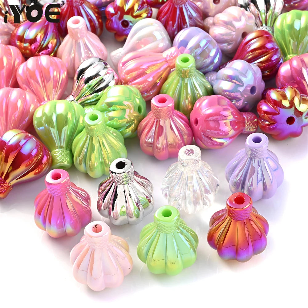 iYOE 5pcs 24x30mm Ab Color Vase Beads Hot Air Balloon Acrylic Beads For Jewelry Making Necklace Phone Chain Bracelet Keychain