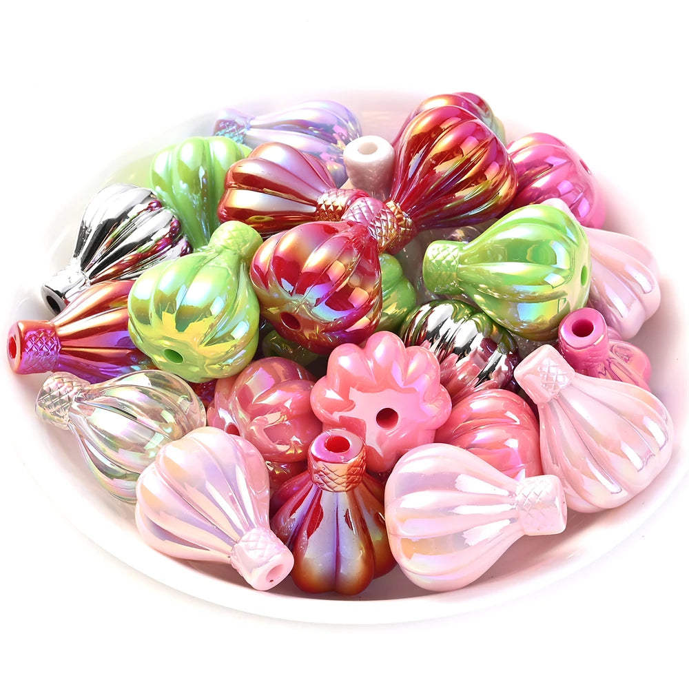 iYOE 5pcs 24x30mm Ab Color Vase Beads Hot Air Balloon Acrylic Beads For Jewelry Making Necklace Phone Chain Bracelet Keychain