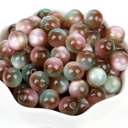 100Pcs Colorful Resin Beads Red Yellow Blue 8-16mm Round Loose Spacer Beads For Jewelry Making DIY Bracelet Necklace Handmade