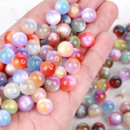 100Pcs Colorful Resin Beads Red Yellow Blue 8-16mm Round Loose Spacer Beads For Jewelry Making DIY Bracelet Necklace Handmade