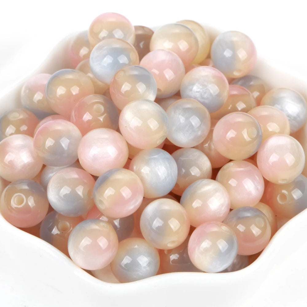 100Pcs Colorful Resin Beads Red Yellow Blue 8-16mm Round Loose Spacer Beads For Jewelry Making DIY Bracelet Necklace Handmade
