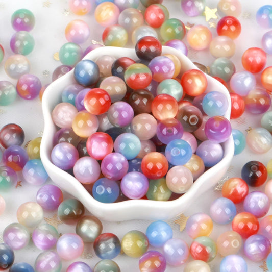 100Pcs Colorful Resin Beads Red Yellow Blue 8-16mm Round Loose Spacer Beads For Jewelry Making DIY Bracelet Necklace Handmade