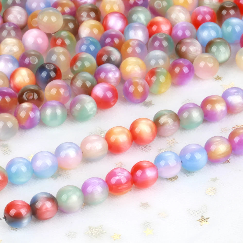 100Pcs Colorful Resin Beads Red Yellow Blue 8-16mm Round Loose Spacer Beads For Jewelry Making DIY Bracelet Necklace Handmade