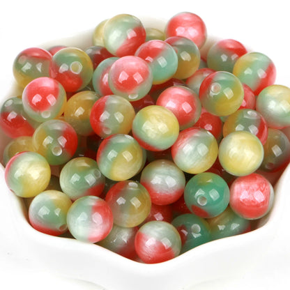 100Pcs Colorful Resin Beads Red Yellow Blue 8-16mm Round Loose Spacer Beads For Jewelry Making DIY Bracelet Necklace Handmade