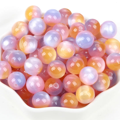 100Pcs Colorful Resin Beads Red Yellow Blue 8-16mm Round Loose Spacer Beads For Jewelry Making DIY Bracelet Necklace Handmade
