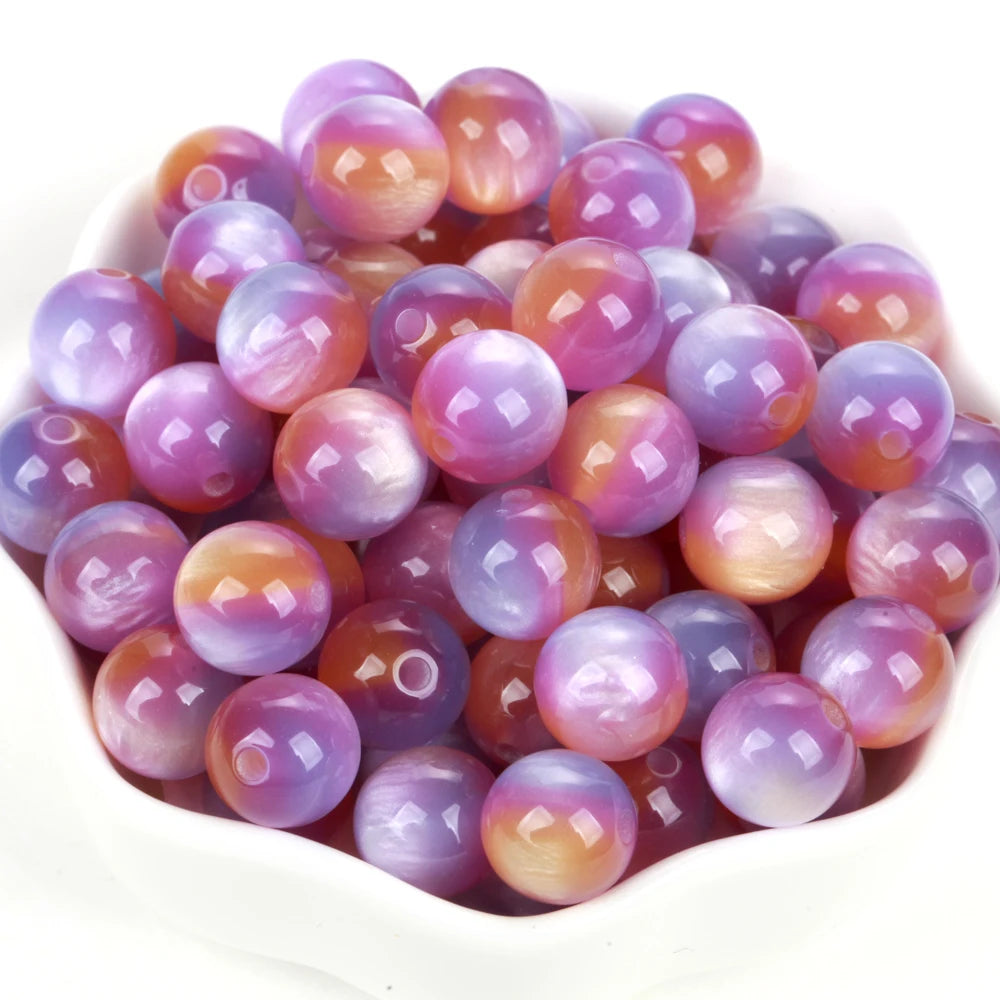 100Pcs Colorful Resin Beads Red Yellow Blue 8-16mm Round Loose Spacer Beads For Jewelry Making DIY Bracelet Necklace Handmade