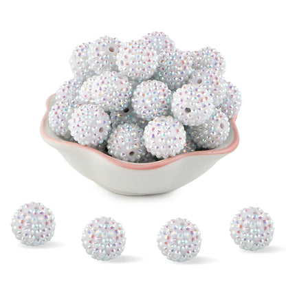 50pcs 14/16/20mm Rhinestone Resin Bayberry Ball Beads For Jewelry Making Fashion Loose Spacer Acrylic Beads Accessories