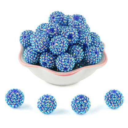 50pcs 14/16/20mm Rhinestone Resin Bayberry Ball Beads For Jewelry Making Fashion Loose Spacer Acrylic Beads Accessories