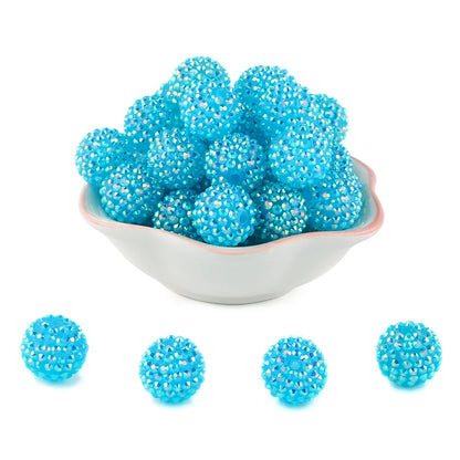 50pcs 14/16/20mm Rhinestone Resin Bayberry Ball Beads For Jewelry Making Fashion Loose Spacer Acrylic Beads Accessories