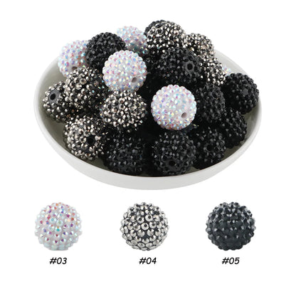 50pcs 14/16/20mm Rhinestone Resin Bayberry Ball Beads For Jewelry Making Fashion Loose Spacer Acrylic Beads Accessories