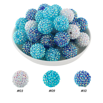 50pcs 14/16/20mm Rhinestone Resin Bayberry Ball Beads For Jewelry Making Fashion Loose Spacer Acrylic Beads Accessories
