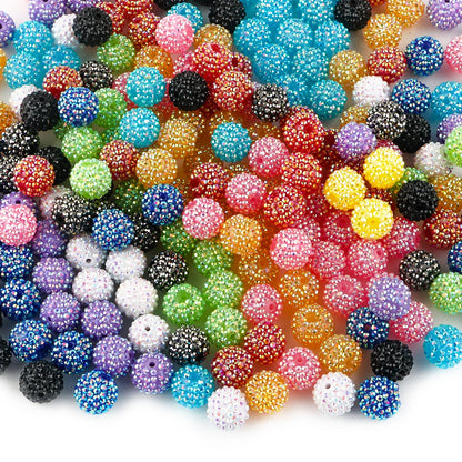 50pcs 14/16/20mm Rhinestone Resin Bayberry Ball Beads For Jewelry Making Fashion Loose Spacer Acrylic Beads Accessories