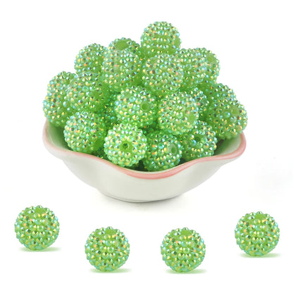 50pcs 14/16/20mm Rhinestone Resin Bayberry Ball Beads For Jewelry Making Fashion Loose Spacer Acrylic Beads Accessories