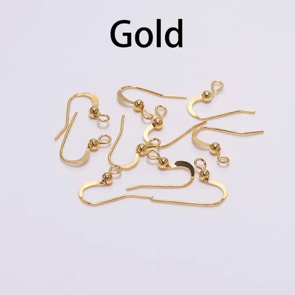 100Pcs 19*18mm Earring Components Hooks Twist  Gold Bronze Ear Hook Clasps Earring Wires Findings For DIY Jewelry Making