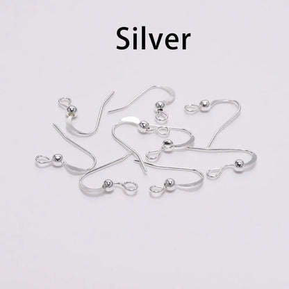 100Pcs 19*18mm Earring Components Hooks Twist  Gold Bronze Ear Hook Clasps Earring Wires Findings For DIY Jewelry Making