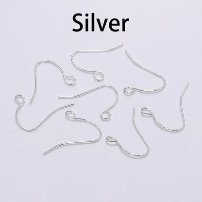 100Pcs 19*18mm Earring Components Hooks Twist  Gold Bronze Ear Hook Clasps Earring Wires Findings For DIY Jewelry Making