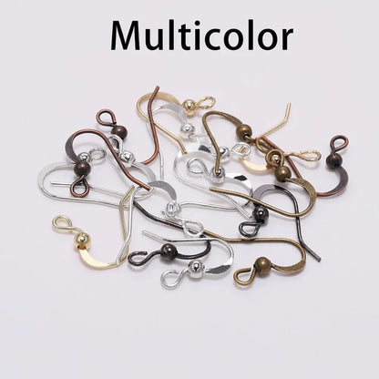 100Pcs 19*18mm Earring Components Hooks Twist  Gold Bronze Ear Hook Clasps Earring Wires Findings For DIY Jewelry Making