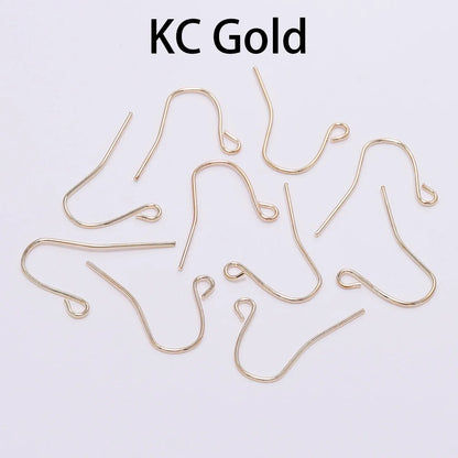 100Pcs 19*18mm Earring Components Hooks Twist  Gold Bronze Ear Hook Clasps Earring Wires Findings For DIY Jewelry Making