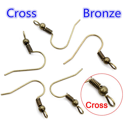 100pcs 20*17mm Gold Antique bronze Ear Hooks Earrings Clasps Findings Earring Wires For Jewelry Making Supplies Wholesale