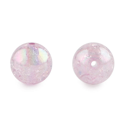 10Pcs 20MM AB Transparent Crackle Beads Round Acrylic Ball Shiny Loose Spacer Beads For Jewelry Making DIY Beadable Accessories