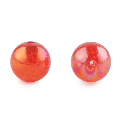 10Pcs 20MM AB Transparent Crackle Beads Round Acrylic Ball Shiny Loose Spacer Beads For Jewelry Making DIY Beadable Accessories