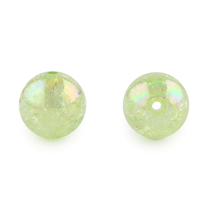 10Pcs 20MM AB Transparent Crackle Beads Round Acrylic Ball Shiny Loose Spacer Beads For Jewelry Making DIY Beadable Accessories
