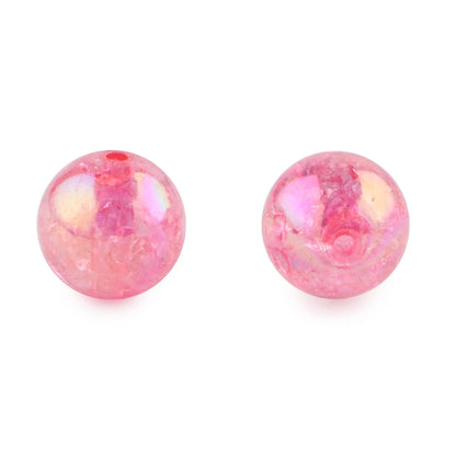 10Pcs 20MM AB Transparent Crackle Beads Round Acrylic Ball Shiny Loose Spacer Beads For Jewelry Making DIY Beadable Accessories