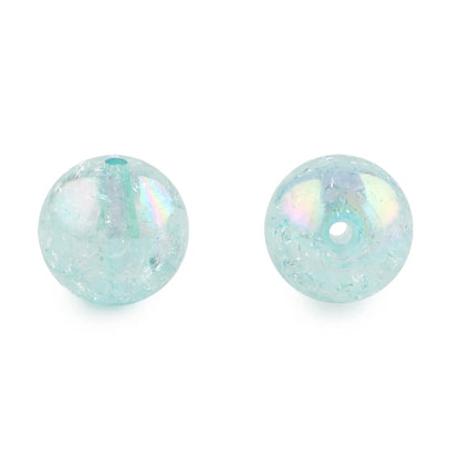 10Pcs 20MM AB Transparent Crackle Beads Round Acrylic Ball Shiny Loose Spacer Beads For Jewelry Making DIY Beadable Accessories