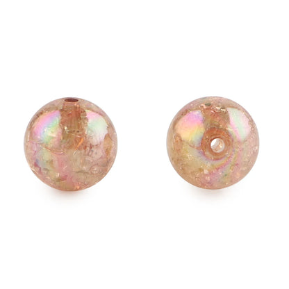 10Pcs 20MM AB Transparent Crackle Beads Round Acrylic Ball Shiny Loose Spacer Beads For Jewelry Making DIY Beadable Accessories