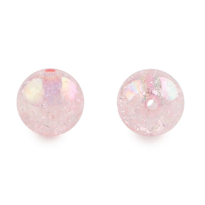 10Pcs 20MM AB Transparent Crackle Beads Round Acrylic Ball Shiny Loose Spacer Beads For Jewelry Making DIY Beadable Accessories