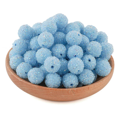 10Pcs Resin Ball Round Acrylic Beads Sugar Sand Pasting Process Fashion For Jewelry Making DIY Handmade Bracelets Accessories
