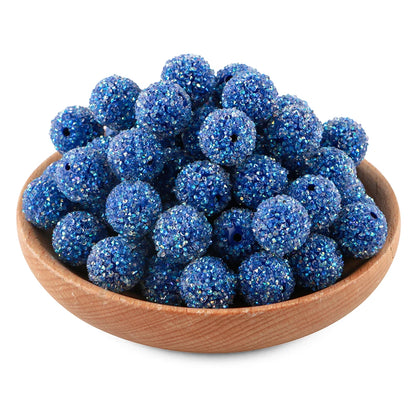 10Pcs Resin Ball Round Acrylic Beads Sugar Sand Pasting Process Fashion For Jewelry Making DIY Handmade Bracelets Accessories