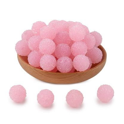 10Pcs Resin Ball Round Acrylic Beads Sugar Sand Pasting Process Fashion For Jewelry Making DIY Handmade Bracelets Accessories