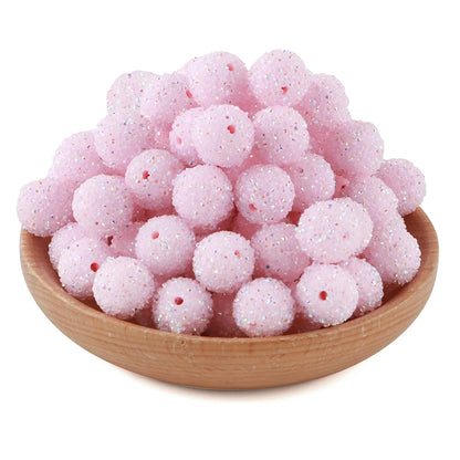 10Pcs Resin Ball Round Acrylic Beads Sugar Sand Pasting Process Fashion For Jewelry Making DIY Handmade Bracelets Accessories