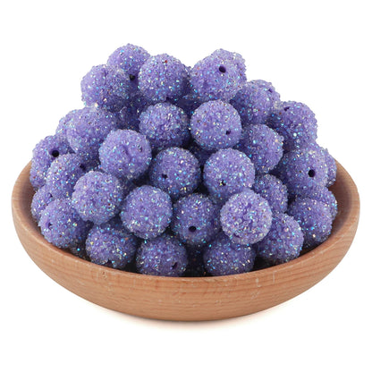 10Pcs Resin Ball Round Acrylic Beads Sugar Sand Pasting Process Fashion For Jewelry Making DIY Handmade Bracelets Accessories