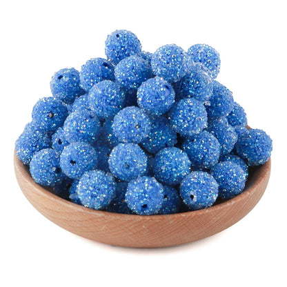 10Pcs Resin Ball Round Acrylic Beads Sugar Sand Pasting Process Fashion For Jewelry Making DIY Handmade Bracelets Accessories