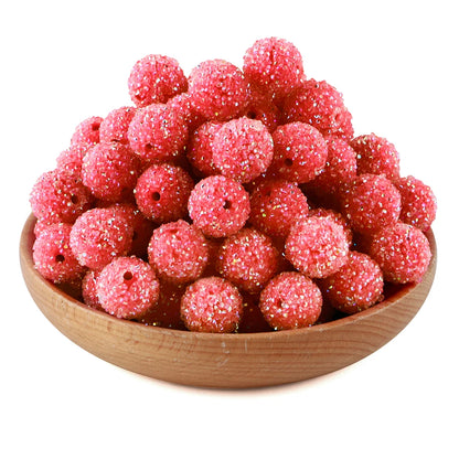 10Pcs Resin Ball Round Acrylic Beads Sugar Sand Pasting Process Fashion For Jewelry Making DIY Handmade Bracelets Accessories