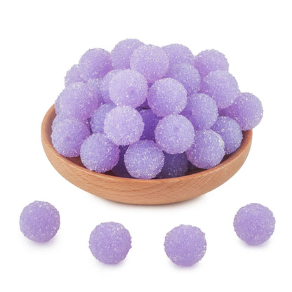 10Pcs Resin Ball Round Acrylic Beads Sugar Sand Pasting Process Fashion For Jewelry Making DIY Handmade Bracelets Accessories