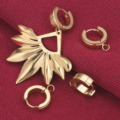 10pcs/Lot  Stainless Steel Round Gold Earrings Hooks Clasps Earring Post Components Parts for Making Supplies Women DIY Findings