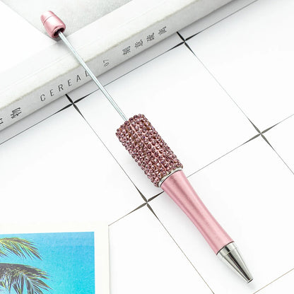 13Pc DIY Handmade Sticking Diamond Beaded Ballpoint Pen Stationery Student Gift Beadable Pens for Writing School Office Supplies