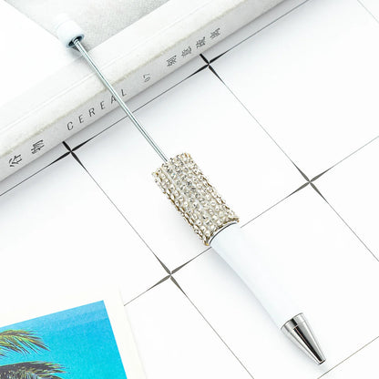 13Pc DIY Handmade Sticking Diamond Beaded Ballpoint Pen Stationery Student Gift Beadable Pens for Writing School Office Supplies