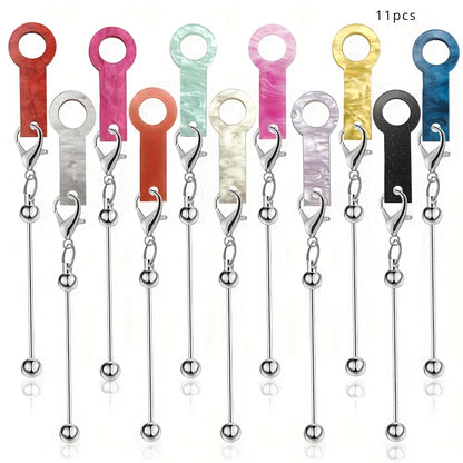 11pcs Beaded Straw Set Accessories Cross border Cup Water ripple Acrylic Straw Pendant Pendant DIY Ice King Cup