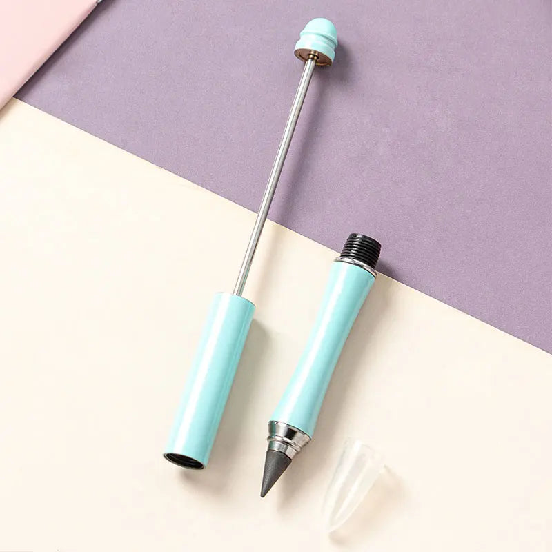 15Pcs DIY Beads Pencil Beaded Colorful Metal Pencil No Ink Ever Lasting Pencils For Kids School Supplies