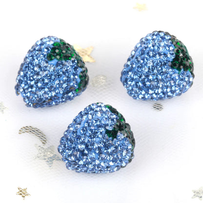 16x17mm 20pcs Charm Strawberry Shiny Polymer Clay Rhinestone Beads For Jewelry Making DIY Necklace Bracelets Accessories VD