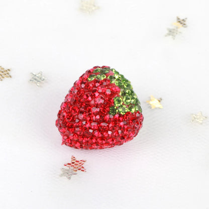 16x17mm 20pcs Charm Strawberry Shiny Polymer Clay Rhinestone Beads For Jewelry Making DIY Necklace Bracelets Accessories VD